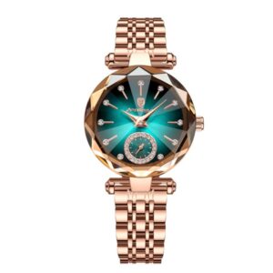 Éclat Émeraude – Montre Élégance Rosée pour femme